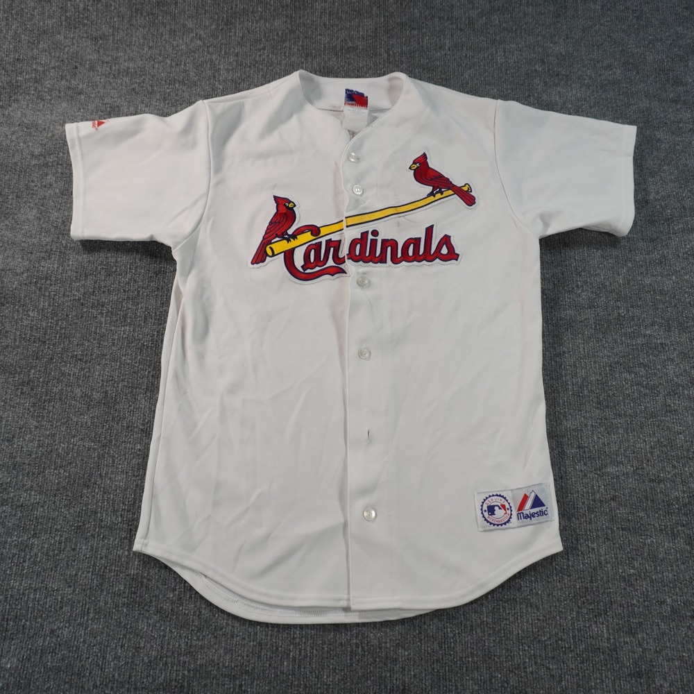 Majestic St Louis Cardinals Jersey Mens XL White MLB Baseball Birds On The Bat